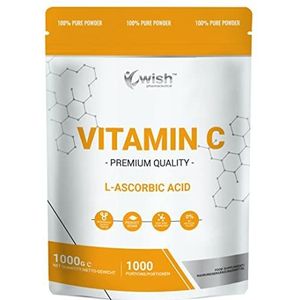 WISH Pharmaceutical Vitamine C 1 x 1000g - L-Ascorbinezuur Zuiver poeder 1000 mg - Antioxidant immuunsysteem