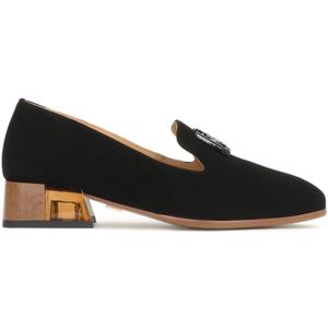 Kazar - Loafers - Zwart - Suède - Transparante Hak