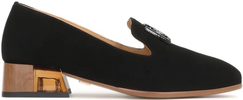 Kazar - Loafers - Zwart - Suède - Transparante Hak