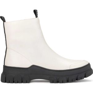 Kazar - Leren Enkellaarsjes - Zwart - Wit - Dames