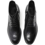 Kazar - Geveterde Laarzen - Zwart - Leer