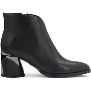 Kazar - Enkellaarsjes - Goud - Zwart - Blokhak - Glad Leer