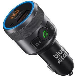 Bluestar Transmitter FM mit Audladefunktion in Grau QC3.0 PD 42W LED Bluetooth