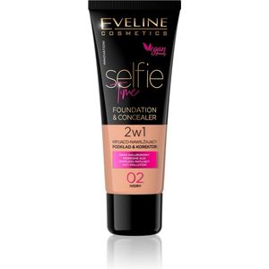 Eveline Cosmetics - Selfie Time - Foundation en Concealer - Tint 02 Ivory - 30 ml