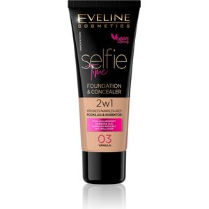 Eveline Cosmetics - Selfie Time - Foundation en Concealer - Tint 03 Vanilla - 30 ml