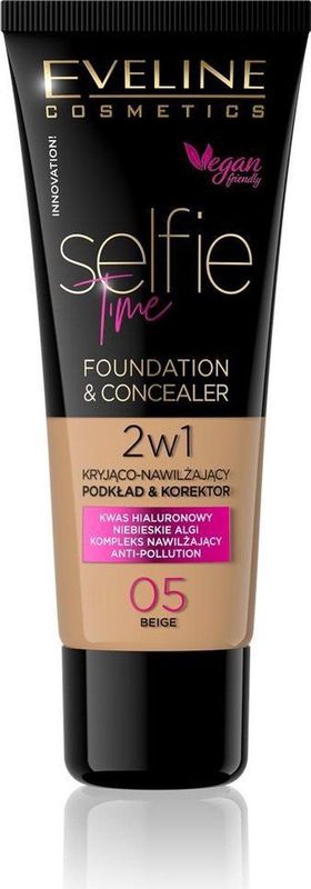 Eveline Cosmetics - Selfie Time - Foundation en Concealer - Tint 05 Beige - 30 ml