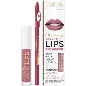 Eveline Cosmetics - OH! my LIPS Velvet - Lippen Set - Brownie Biscotti - 1 st