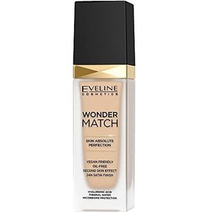 Eveline Cosmetics Wonder Match Langaanhoudende Vloeibare Make-up met Hyaluronzuur Tint 10 Light Vanilla 30 ml