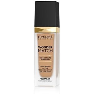 Eveline Cosmetics Wonder Match Langaanhoudende Vloeibare Make-up met Hyaluronzuur Tint 40 Sand 30 ml