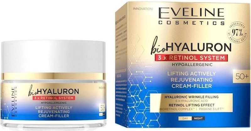 Eveline Cosmetics - Bio Hyaluron 3x Retinol System - Gezichtscrème - 50 ml