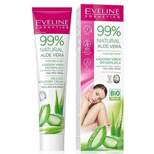 Eveline Cosmetics 99% Natural Aloe Vera Depilatory Cream For Arms, Legs and Bikini 125ml.