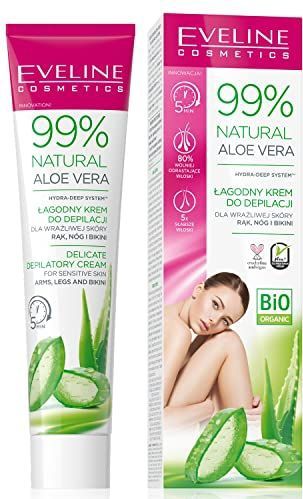 Eveline Cosmetics 99% Natural Aloe Vera Depilatory Cream For Arms, Legs and Bikini 125ml.