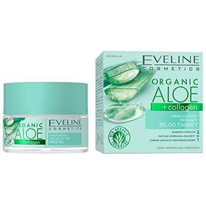Eveline Cosmetics Organic Aloë + collageen gezichtsgel, hydraterend en matterend, 50 ml