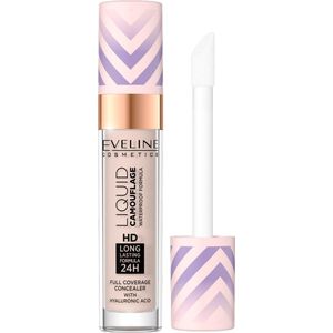 Eveline Cosmetics Liquid Camouflage Waterproef Concealer met Hyaluronzuur Tint 02 Light Vanilla 7,5 ml