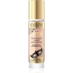 Eveline Cosmetics Variété Vloeibare Verheldering voor Gezicht en Lichaam Tint 01 Sparkling Wine Gold 30 ml