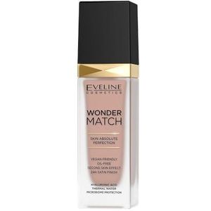 Eveline Cosmetics Wonder Match Luxe Adaptive Foundation - kleur nr. 45 Honey | Veganistisch, olievrij, perfecte dekking & 24H perfecte afwerking, 30ml