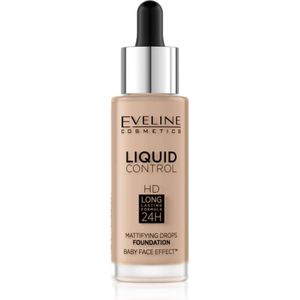 Eveline Cosmetics - Liquid Control HD - Liquid Foundation - Natural Beige nr. 035 - 24 uur langdurige vochtinbrengende formule