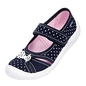 Vi-GGa-Mi meisjes lea slipper, donkerblauw-wit., 29 EU