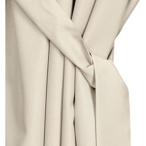 Eurofirany Tuingordijn met lusgordijn, 1 stuks, afneembare lussen, zonwering, inkijkbescherming, winddicht, waterdicht, voor paviljoen, terras, pergola, 155x200 cm, lichtbeige