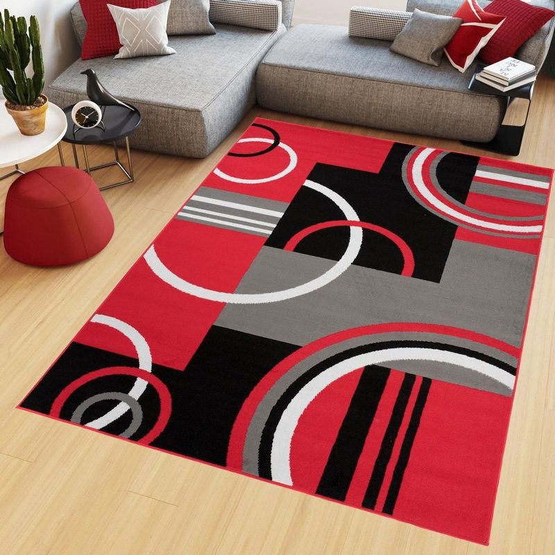 Tapiso Maya Vloerkleed Rood Grijs Woonkamer Tapijt Maat- 250x300
