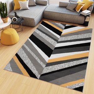 Tapiso Maya Vloerkleed Grijs Geel Woonkamer Kleed Tapijt Maat- 130x190