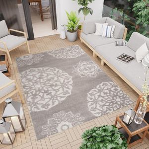 Tapiso Patio Indoor Tapijt Buitenkleed Grijs Tuintapijt Outdoor Modern Maat- 200x300