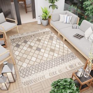 Tapiso Patio Indoor Tapijt Buitenkleed Beige Vloerkleed Tuintapijt Outdoor Maat- 160x220