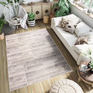 Tapiso Fiesta Vloerkleed Laagpolig Woonkamer Hout Tapijt Maat- 120x170