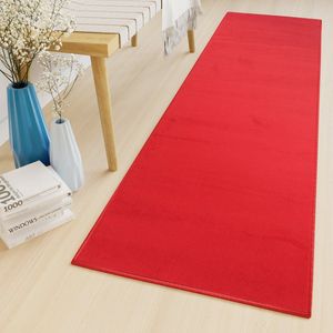 Tapiso Luxury Tapijtloper Rood Modern Gang Woonkamer Vloerkleed Maat- 70x1000