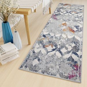 Tapiso Lazur Tapijt Loper Grijs Woonkamer Hal Vloerkleed Maat- 80x200