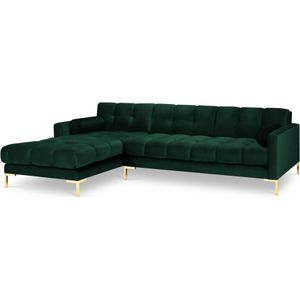 Cosmopolitan Design Bali Hoekbank met Chaise Longue Links - Flessengroen / Goud