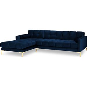 Cosmopolitan Design - Hoekbank Bali - Blauw - Fluweel - Links
