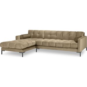 Cosmopolitan Design - Bali - Hoekbank - Beige - Fluweel