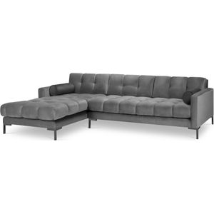 Cosmopolitan Design Bali Hoekbank met Chaise Longue Links - Lichtgrijs / Zwart