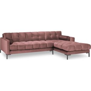 Cosmopolitan Design Bali Hoekbank met Chaise Longue Rechts - Roze / Zwart