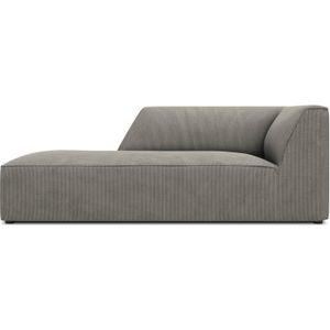 Windsor & Co - Chaise Longue Sao - Lichtgrijs - Ribfluweel