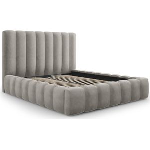 Milo Casa - Gina - Bedframe - Lichtgrijs - Fluweel - Met Opbergruimte