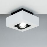 EDO plafondlamp opbouw Osmin 1 wit mat zwart verstelbaar spot single 230V excl. GU10 modern plafondspots vierkant woonkamer eetkamer gang plafonniere, EDO777143