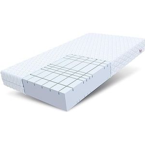 FDM PEARL MAX matras 140 x 200 cm traagschuim, dikte 20 cm, hardheid, H4, tweezijdig matras, 7 comfortzones, wasbare hoes, OEKO-TEX hypoallergeen