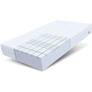 FDM Pearl matras 90x200 cm koudschuim matras hoogte 24 cm hardheidsgraad H4 7 ligzones Oeko-Tex geschikt voor mensen met een allergie tijk wasbaar HR-schuim
