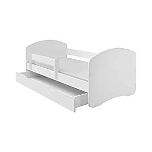 BDW Kinderbed met lade en matras, wit, 140 x 70 cm, vele maten! || Beste prijs! (180x80)