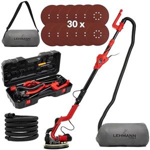 Elektrische droogbouwslijper, elektrische plafond- en wandschuurmachine met stofafzuiging, droogbouwslijper incl. afzuigzak en ledlicht, maximaal toerental 1800 rpm Elektrische droogbouwslijper, elektrische plafond- en wandschuurmachine met stofafzuiging, droogbouwslijper incl. afzuigzak en ledlicht, maximaal toerental 1800 rpm