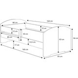 Kinderbed - 160x80 cm - Gemaakt van Hoogwaardig Meubelplaat - Inclusief Matras