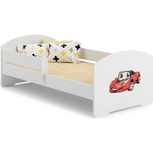 Kinderbed met spijlen - 160x80 - met kindergraphics - inclusief matras en frame