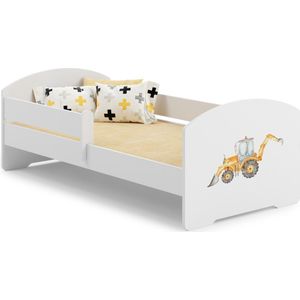 LUK - Peuterbed - tractor thema - 160x80cm - met matras en hekje