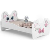 Kinderbed - Roze Poes - 140x70cm - met Matras