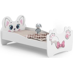 Kinderbed - roze poes - 160x80 cm - met matras