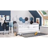 Kinderbed met lade - tractor thema - 140x70 cm - incl. matras