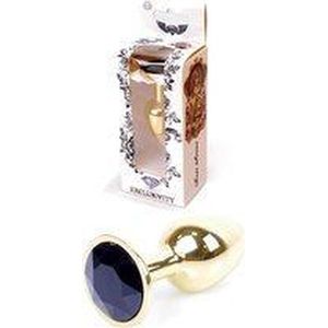Boss Series - Gold Plug - Anale Plug - Buttplug - Gouden Plug - Diamant - S/M - Zwart
