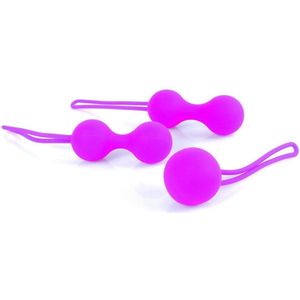 Bossoftoys - gave 3 pack geisha balletjes - Starter anaal set - Silicone Kegal Ball Set - 3 Different Styles - Roze - 64-00103
